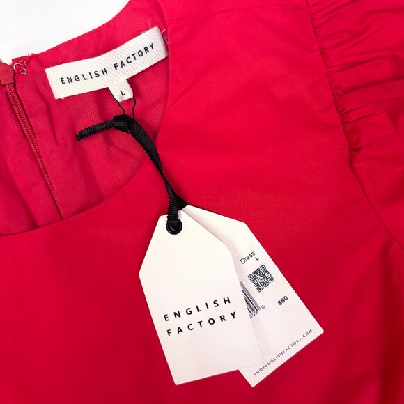 English Factory red scalloped dress NWT size Large - Picture 3 of 7